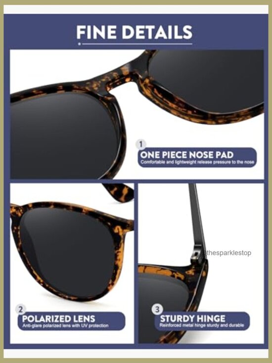 Retro Polarized Sunglasses Round Classic Glasses Composite Frame main image 4